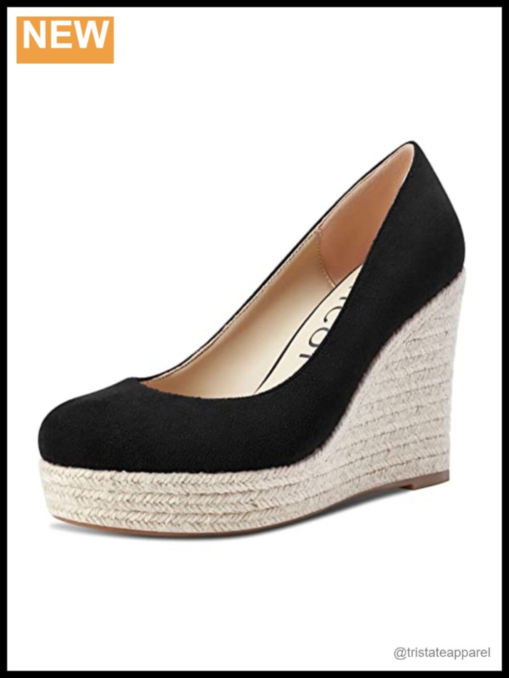 Women Wedge Platform Heels 4 Inch Round Toe Braid Slip-On Dress Wedges
